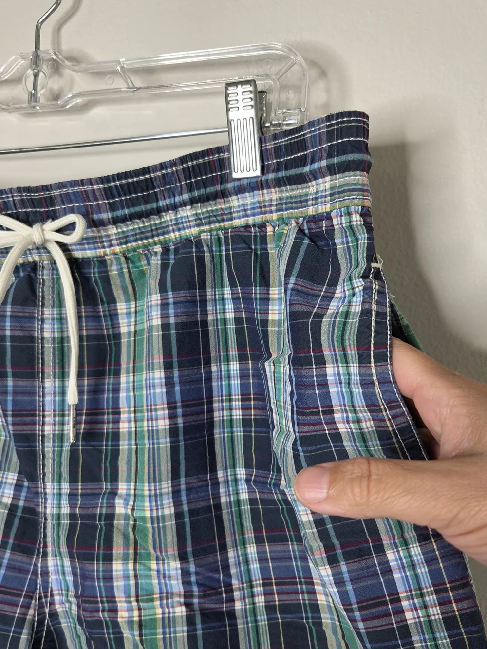 Polo by Ralph Lauren Navy & Green Plaid Swim Shorts